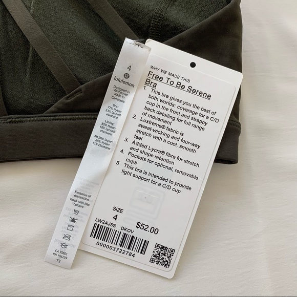 Lululemon Dark Olive Free to Be Serene Bra 4 - Picture 4 of 4